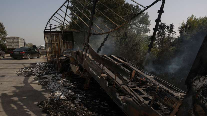 Aftermath of a Russian drone attack in Odesa region