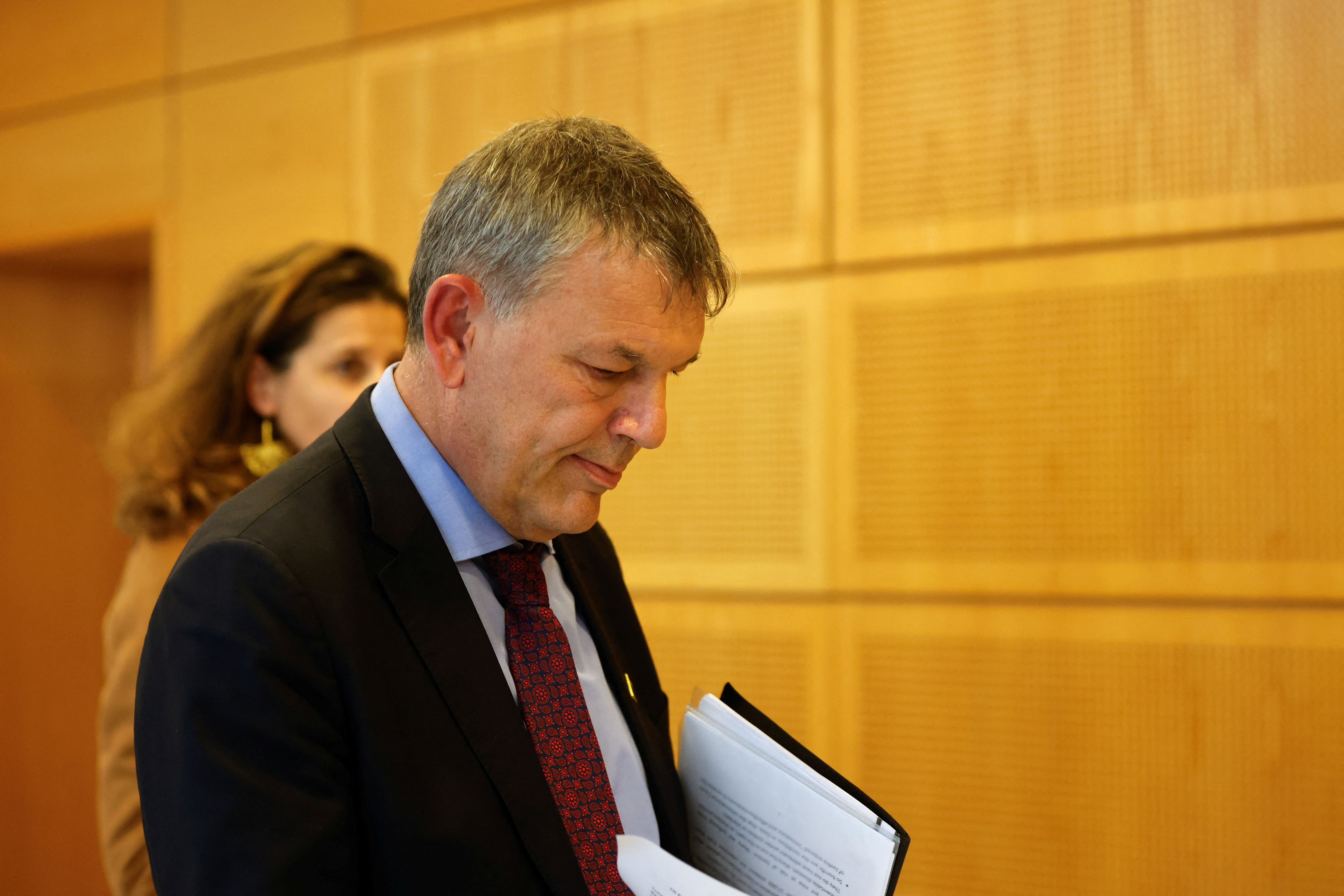 Philippe Lazzarini, head of the U.N. Palestinian refugee agency UNRWA, attends an informal EU Development Ministers Council, in Brussels