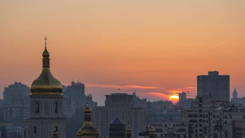 Sun rises over Ukraine's capital during a massive Russian missile and drone strike in Kyiv