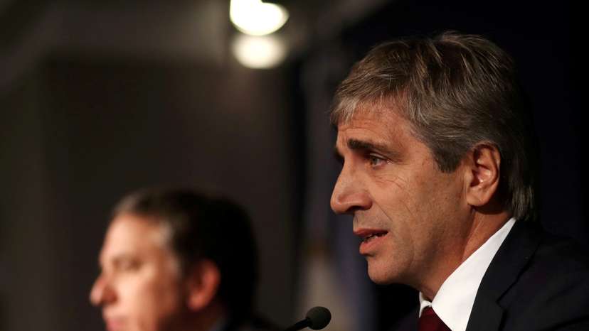 FILE PHOTO: Former governor of Argentina's central bank, Caputo, speaks during a news conference in Buenos Aires