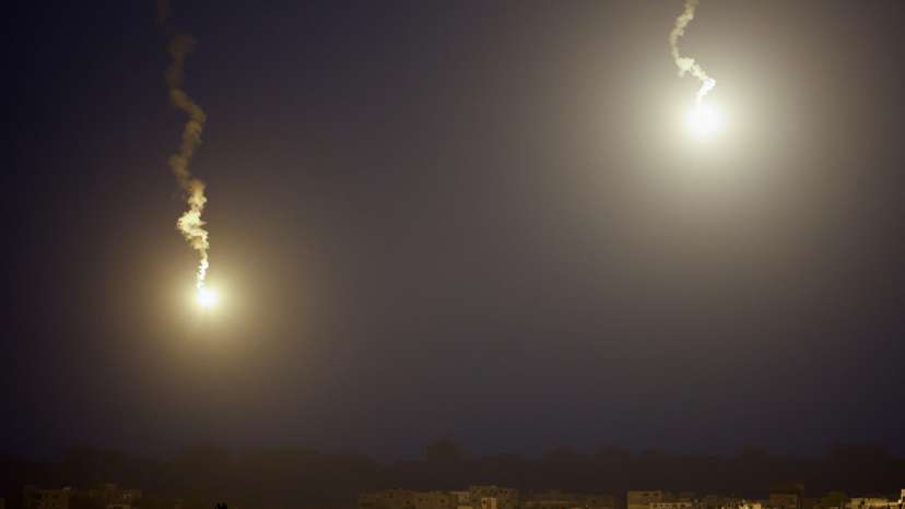 Flares in Gaza as seen from Israel