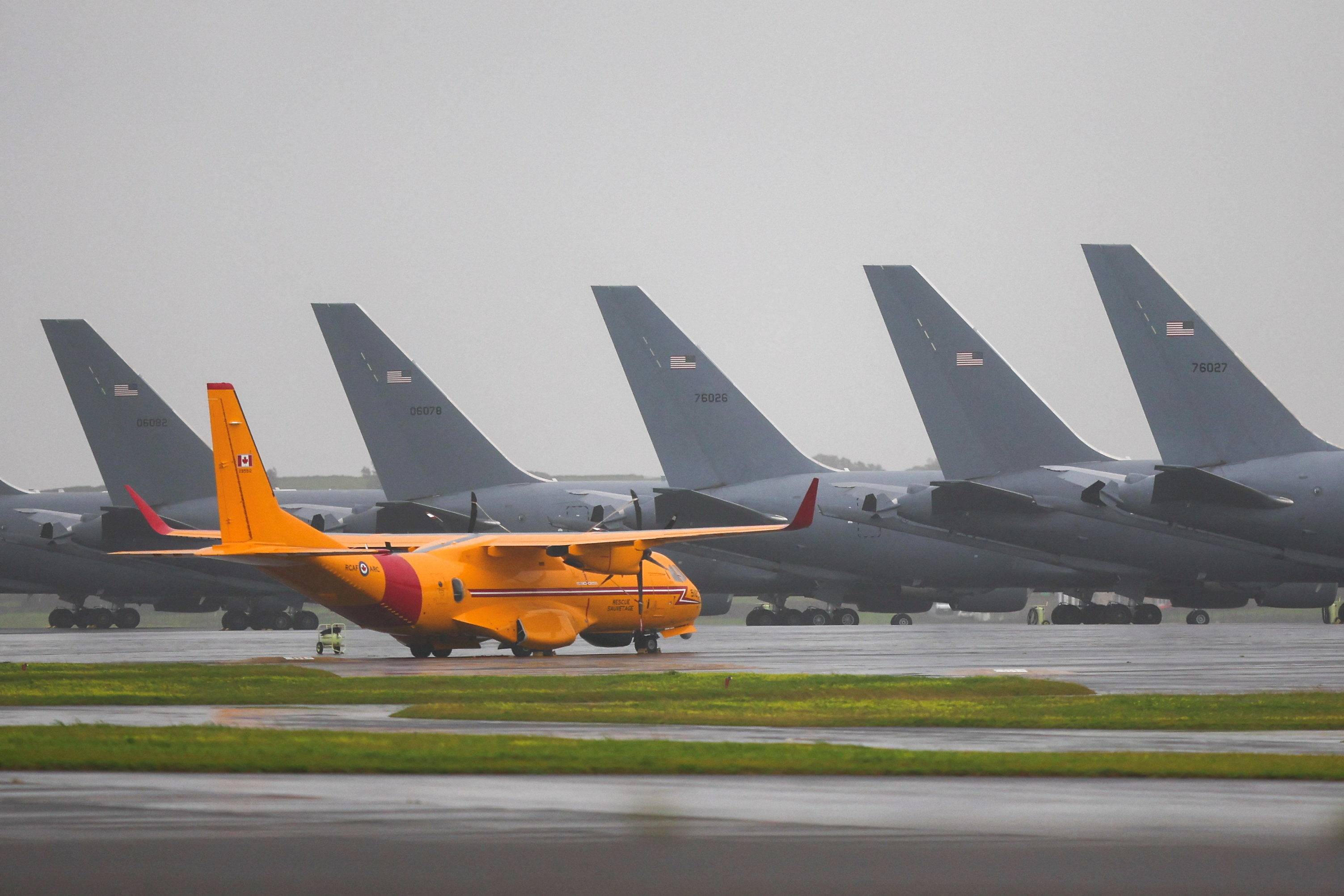 FILE PHOTO: U.S. military planes on the tarmac of Lajes air base in Terceira island, Azores