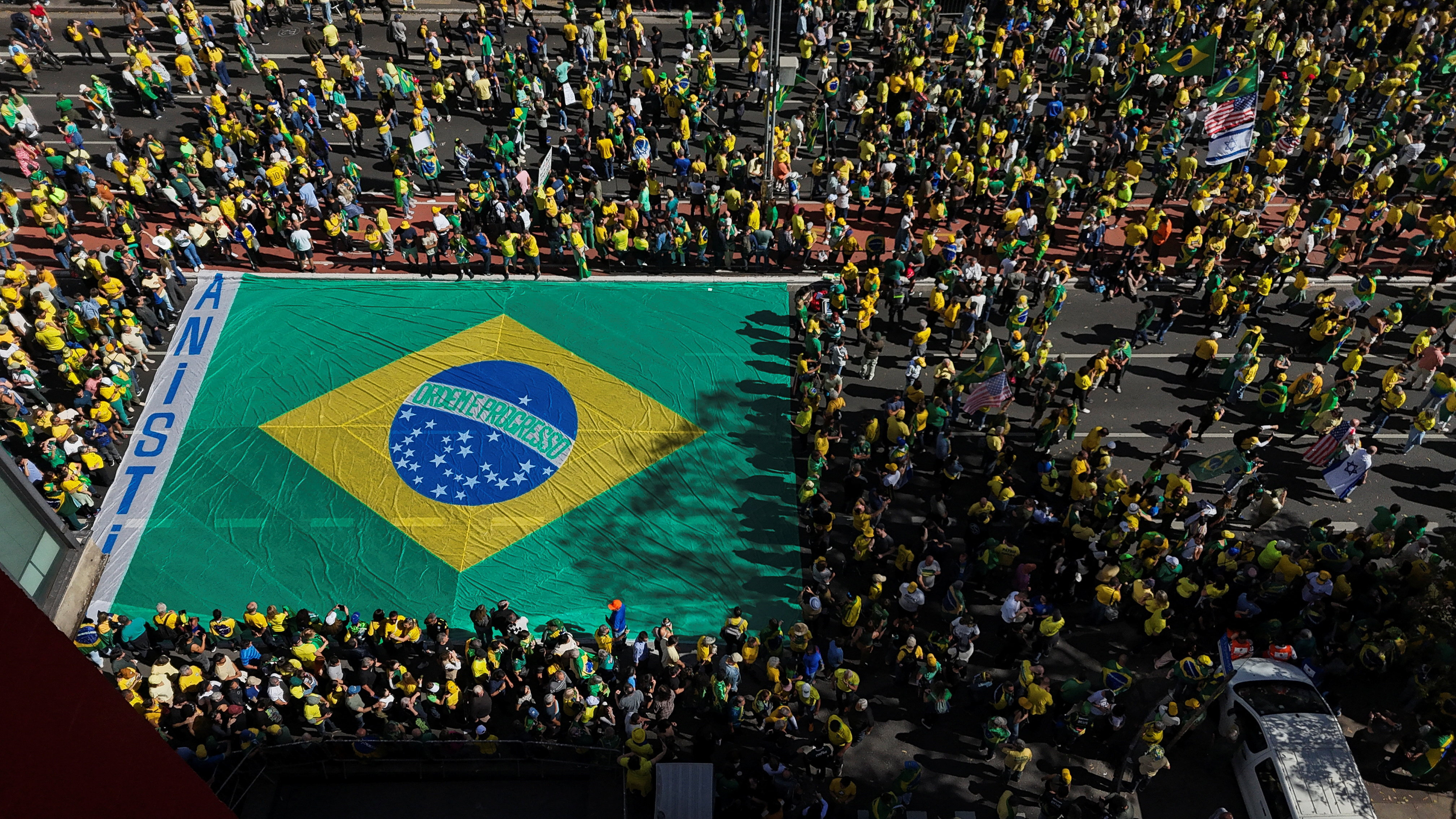 Demonstration in support of former Brazilian President Bolsonaro, in Sao Paulo