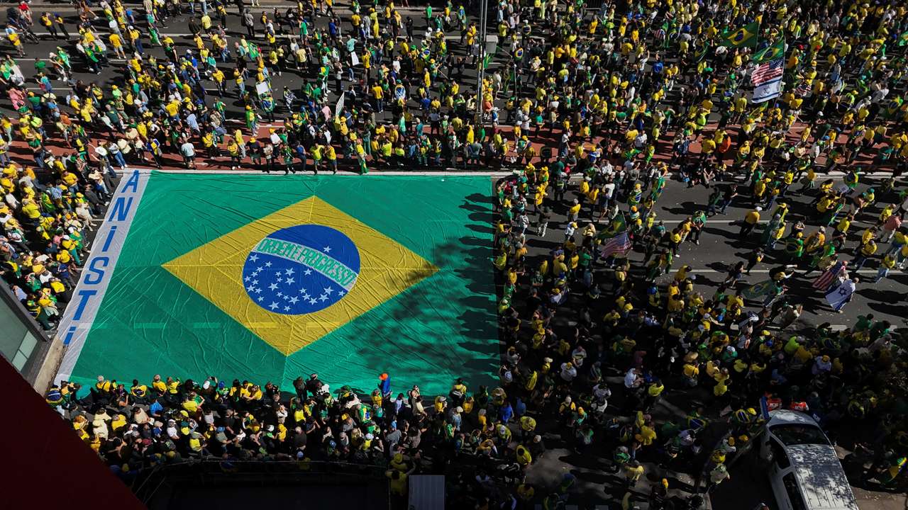 Demonstration in support of former Brazilian President Bolsonaro, in Sao Paulo