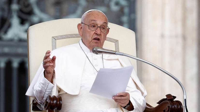 FILE PHOTO: Pope Francis holds the weekly general audience at the Vatican