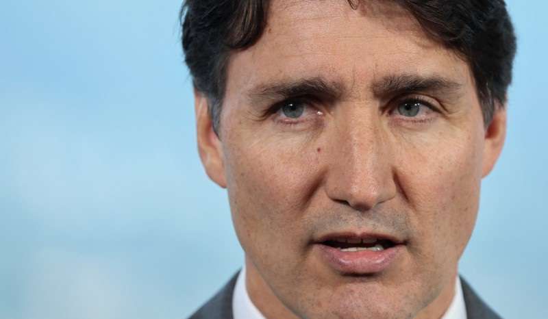 Canada's Prime Minister Justin Trudeau attends an announcement on the planned Great Bear Sea PFP project, in Vancouver