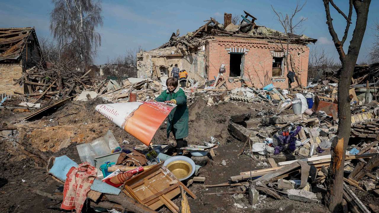 Aftermath of a Russian missile attack near Kyiv