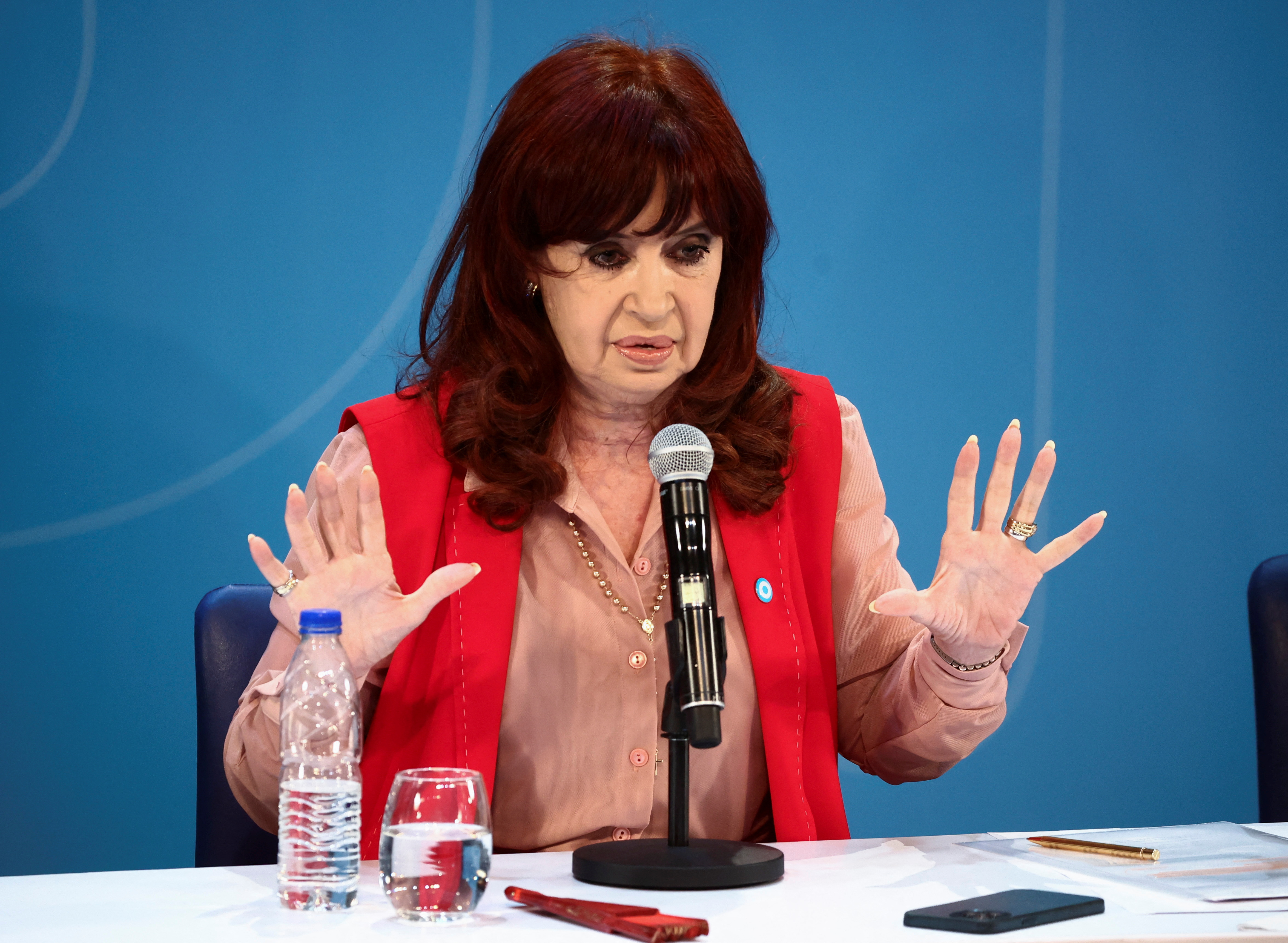 Argentina's Former President Kirchner assumes the presidency of the Peronist opposition Justicialist Party, in Buenos Aires