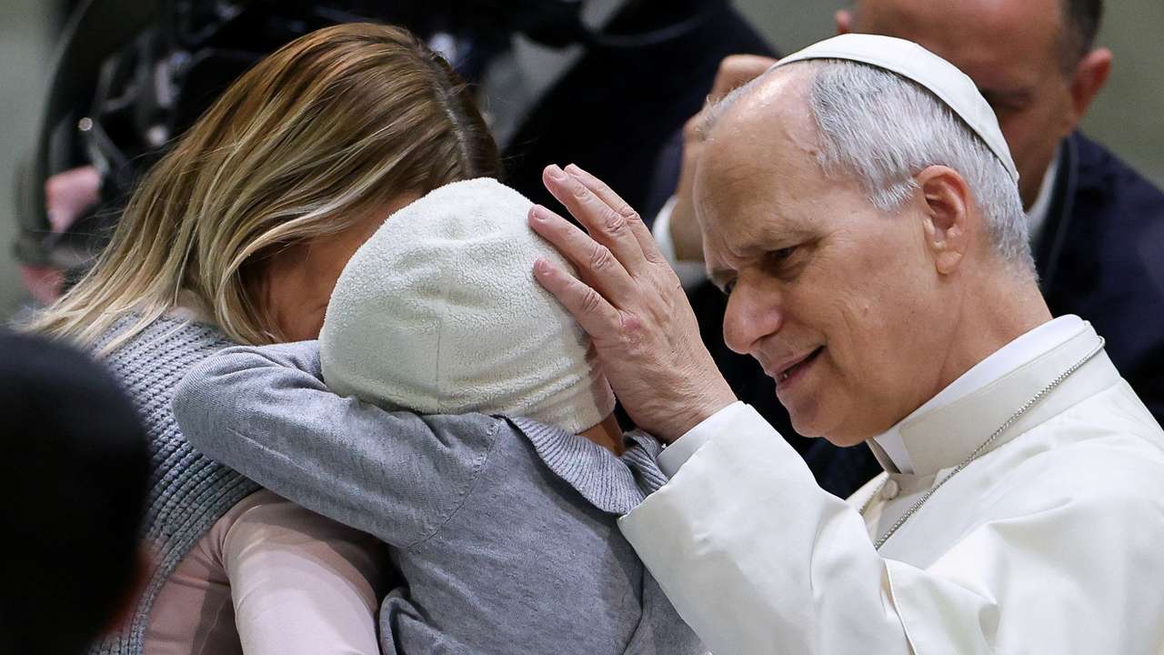 Pope Leo XIV holds the weekly general audience in the Paul VI Hall at the Vatican
