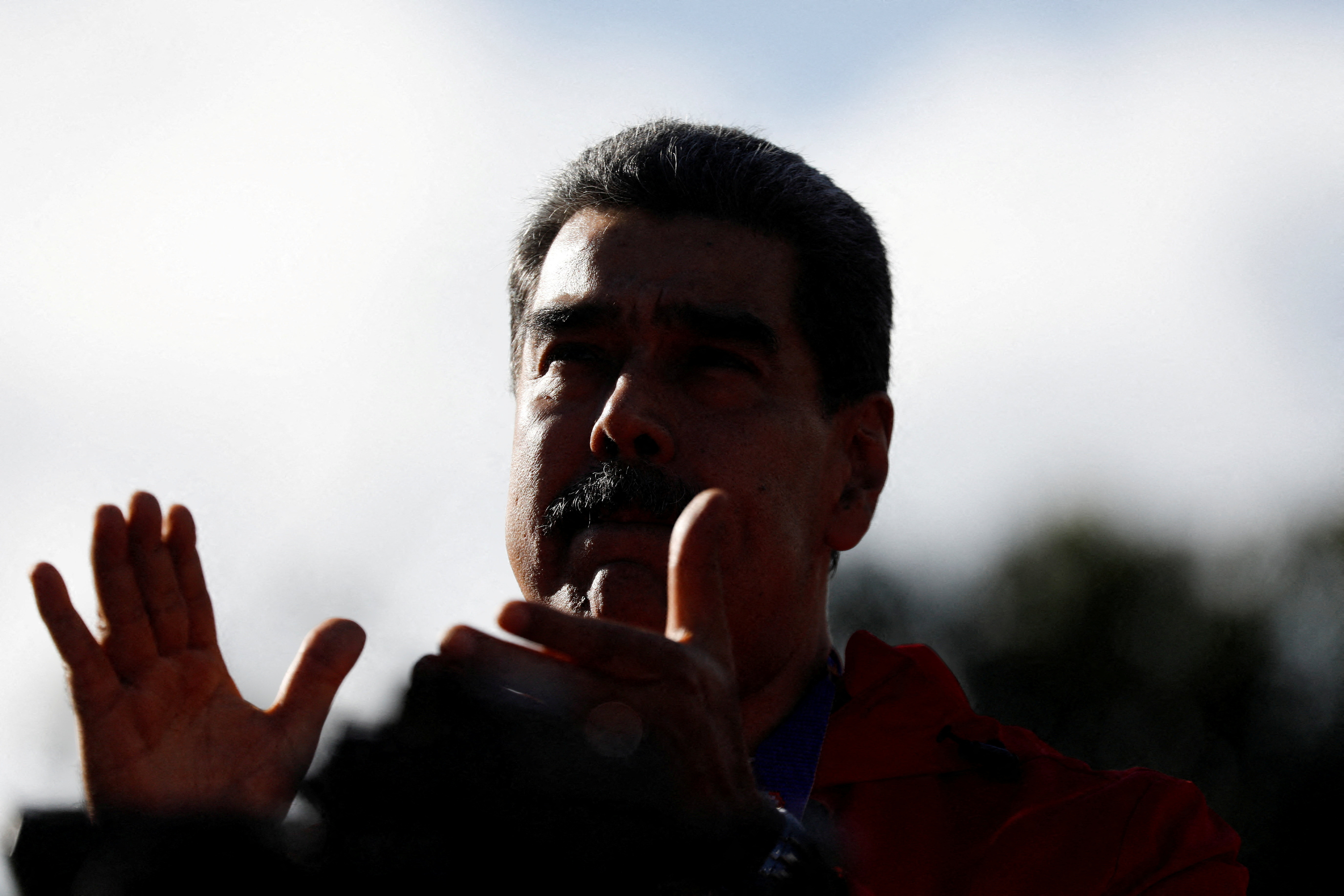 FILE PHOTO: Venezuela's President Maduro participates in a demonstration to mark indigenous Resistance Day, in Caracas