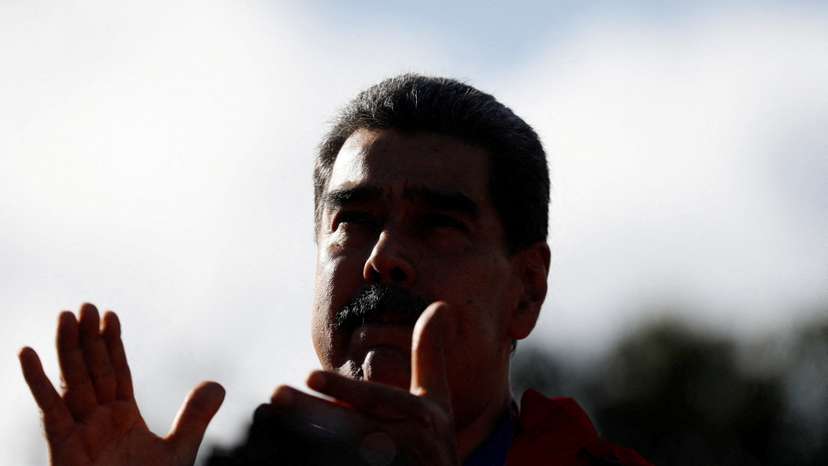FILE PHOTO: Venezuela's President Maduro participates in a demonstration to mark indigenous Resistance Day, in Caracas