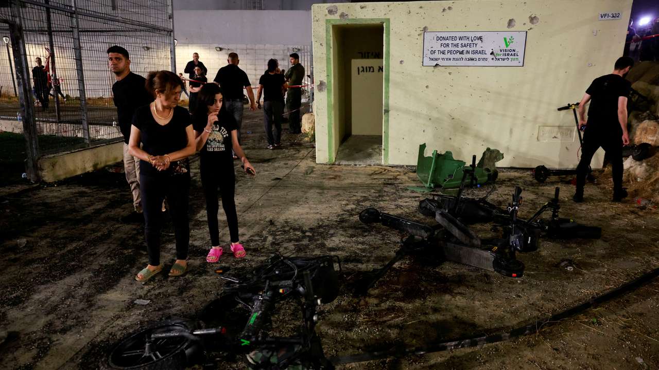 FILE PHOTO: Israeli officials respond after rockets were launched from Lebanon towards Israeli-occupied Golan Heights