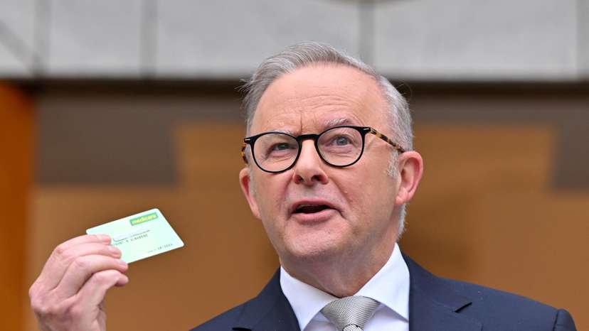 Prime Minister Anthony Albanese attends a press conference after visiting Government House to dissolve Parliament and call an election in Canberra