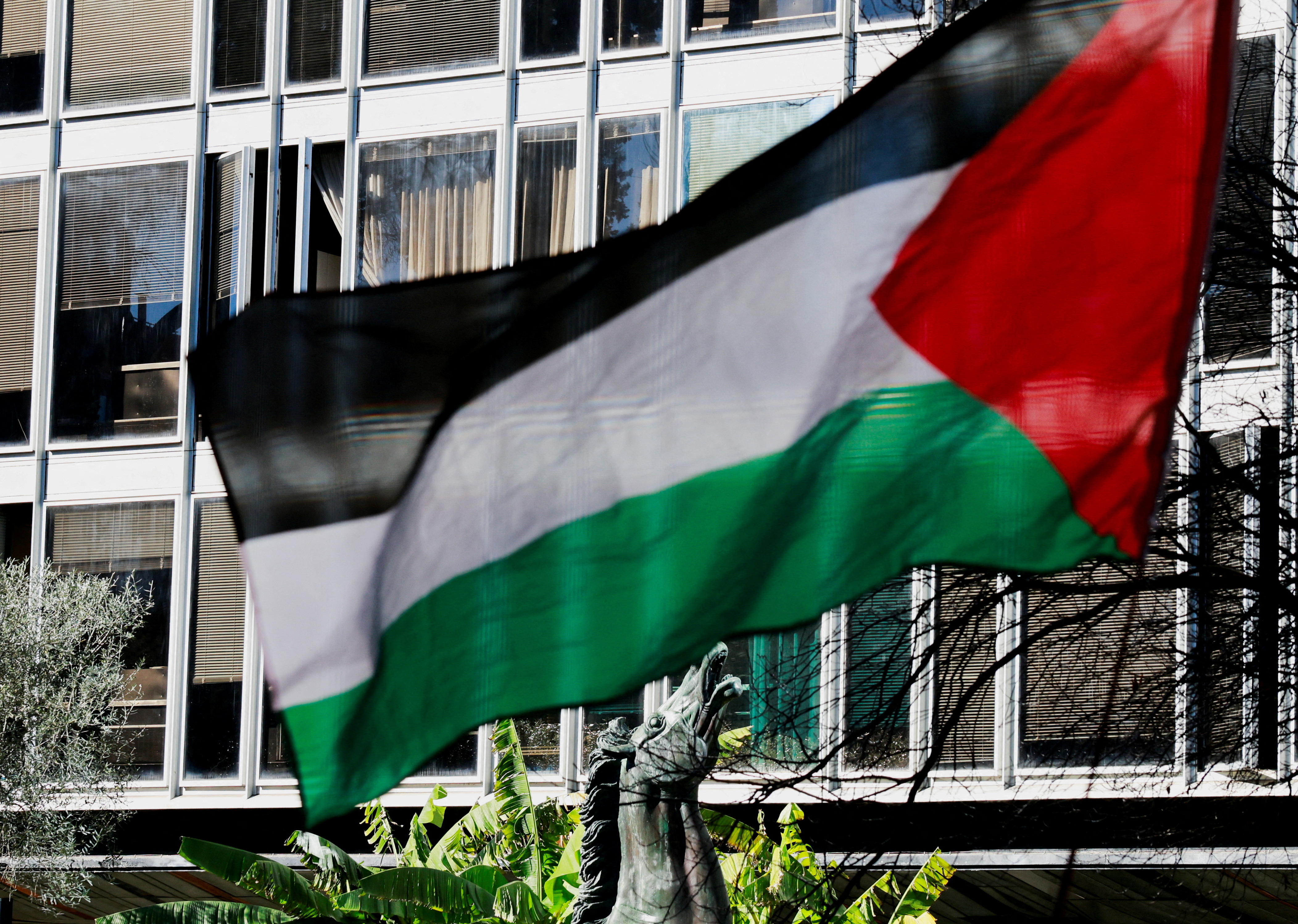 FILE PHOTO: Pro-Palestinian protestors demonstrate by Italian state broadcaster RAI headquarters, in Rome