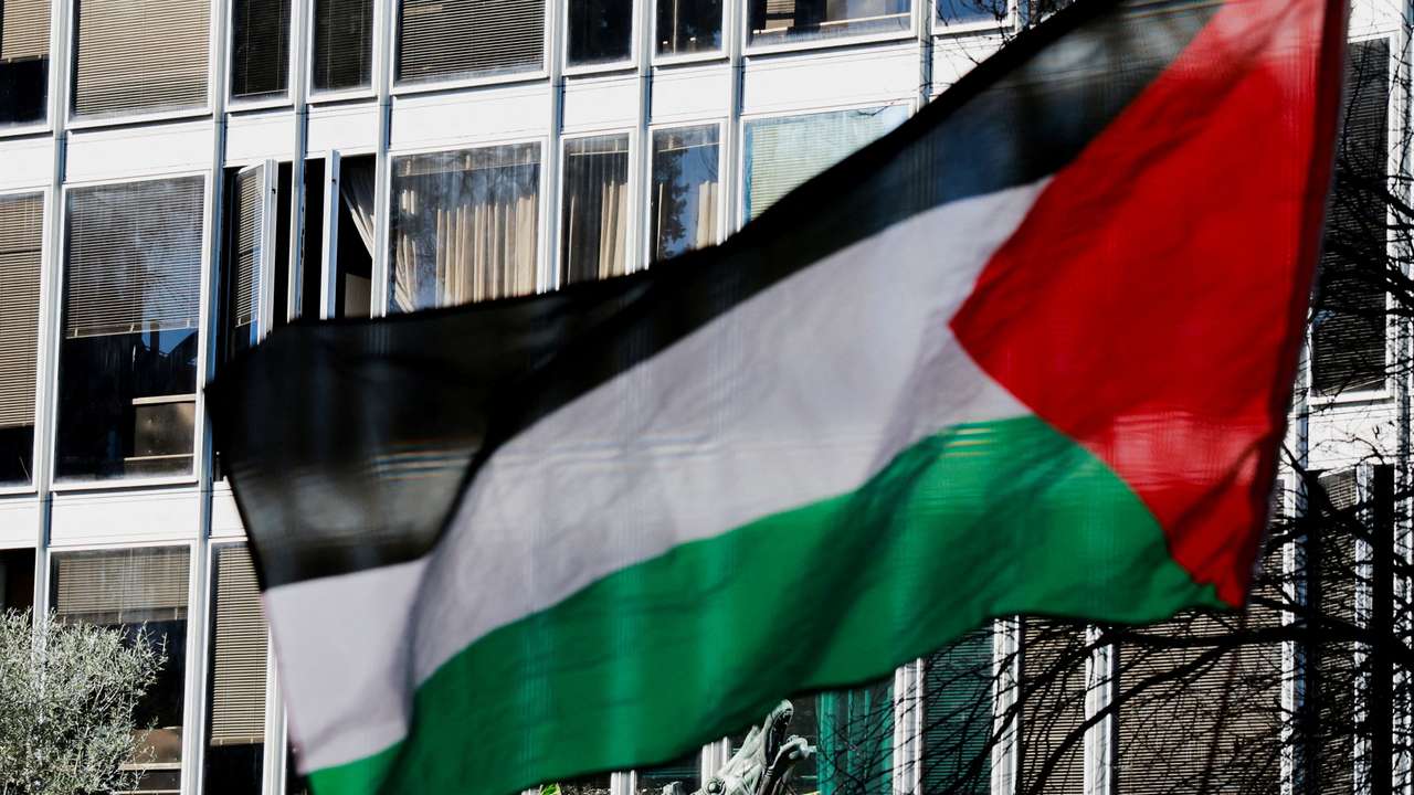 FILE PHOTO: Pro-Palestinian protestors demonstrate by Italian state broadcaster RAI headquarters, in Rome
