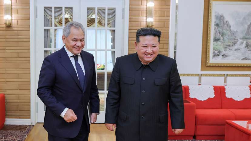 North Korean leader Kim Jong-un, meets with a delegation led by Sergei Shoigu, Secretary of the Security Council of Russia