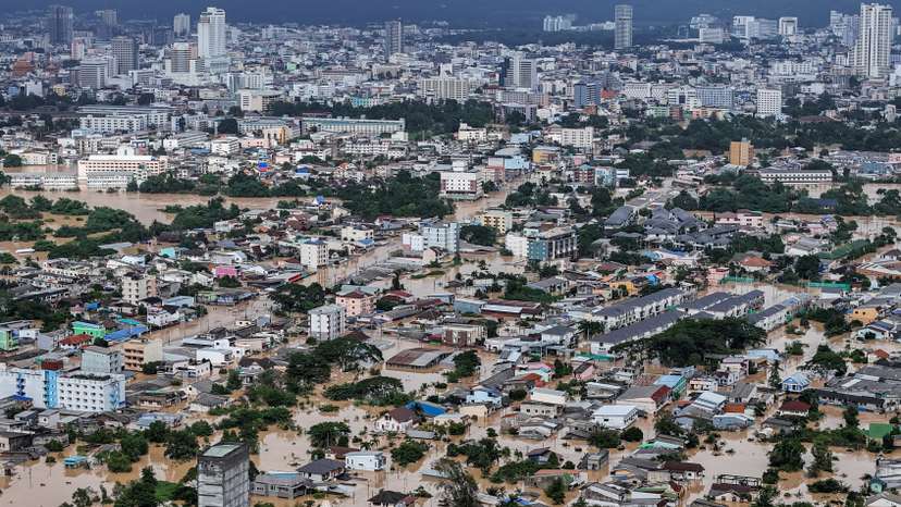 Heavy flooding in southern Thailand