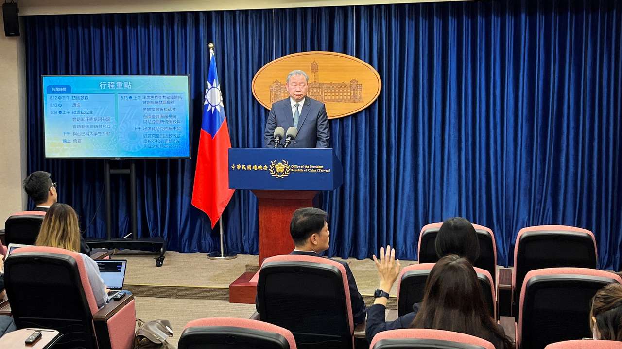 Taiwan's Vice Foreign Minister Alexander Yui attends a press conference in Taipei