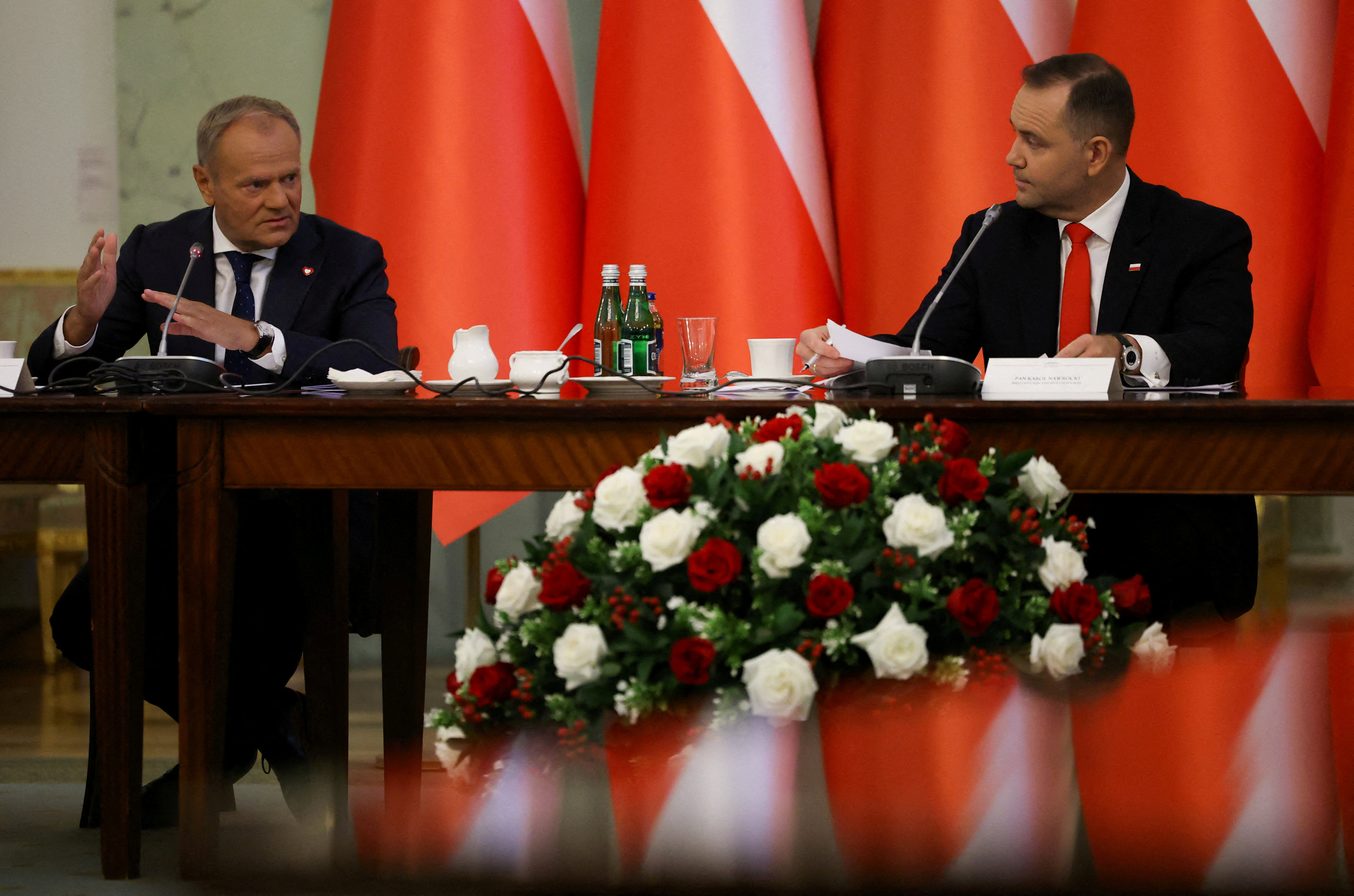 FILE PHOTO: Poland's PM Tusk and his ministers attend the Cabinet Council meeting led by President Nawrocki in Warsaw