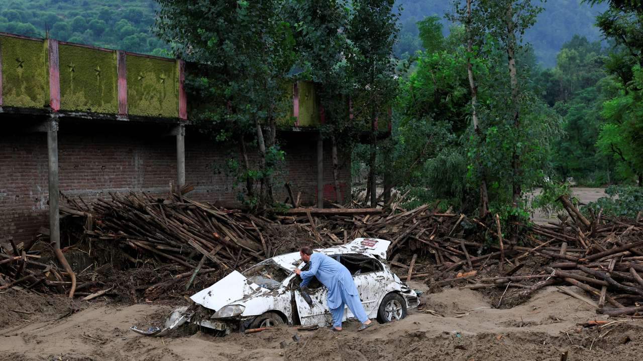 Aftermath of a storm that caused heavy rains and flooding in Bayshonai Kalay in Buner