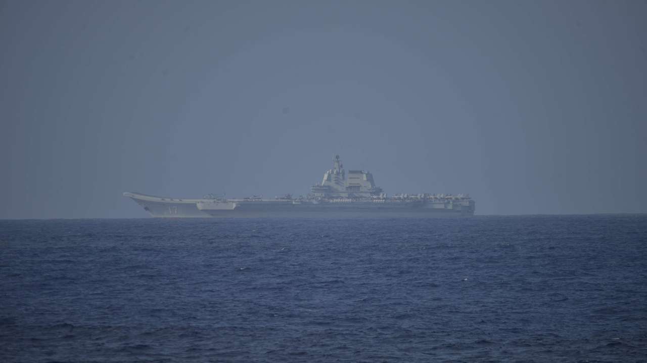 Chinese aircraft carrier Shandong sails in Pacific Ocean waters, south of Okinawa prefecture, Japan