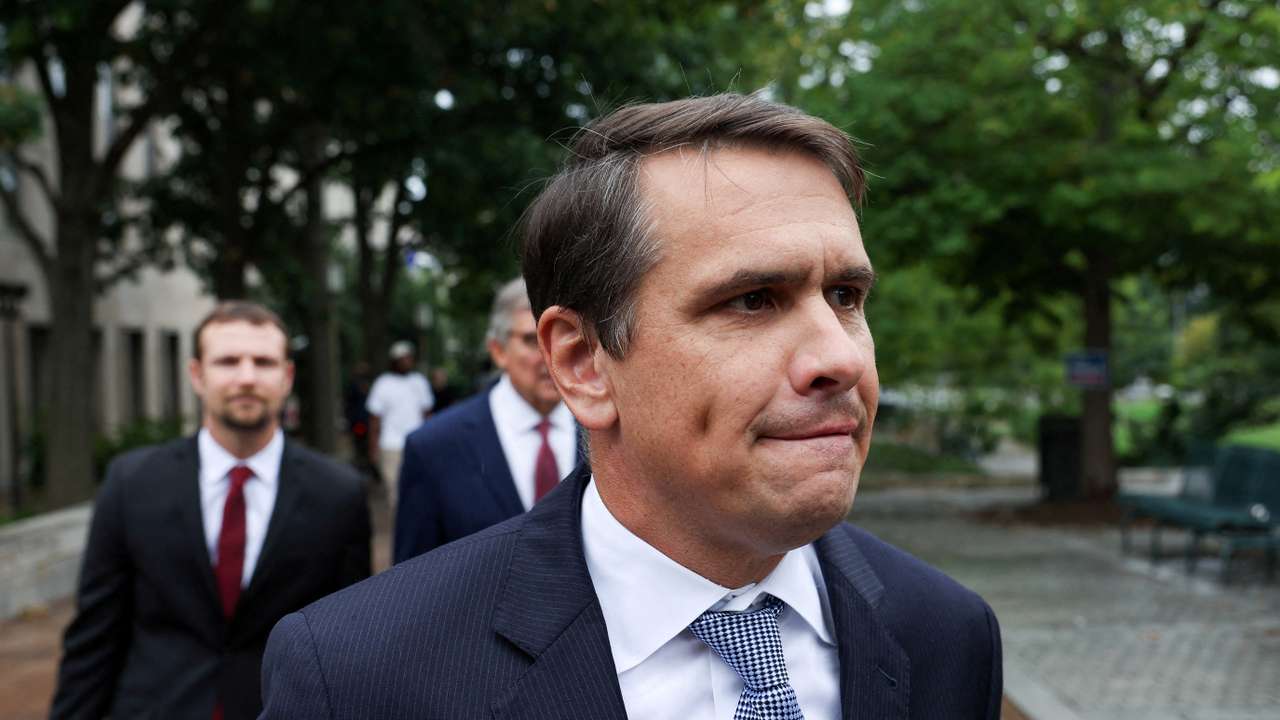 FILE PHOTO: Attorney Todd Blanche leaves after representing former U.S. President Donald Trump