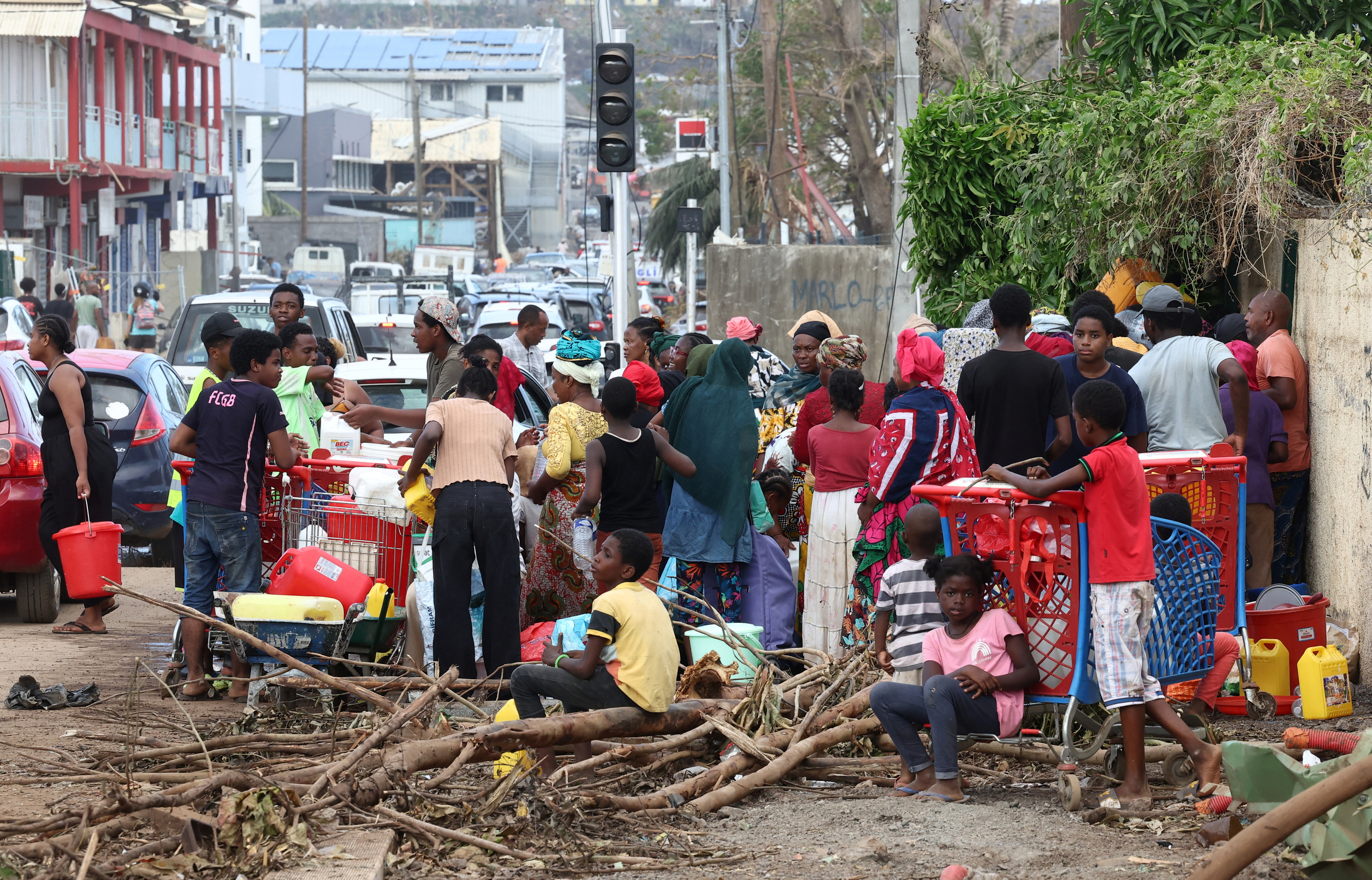 Aftermath of Cyclone Chido in Mayotte