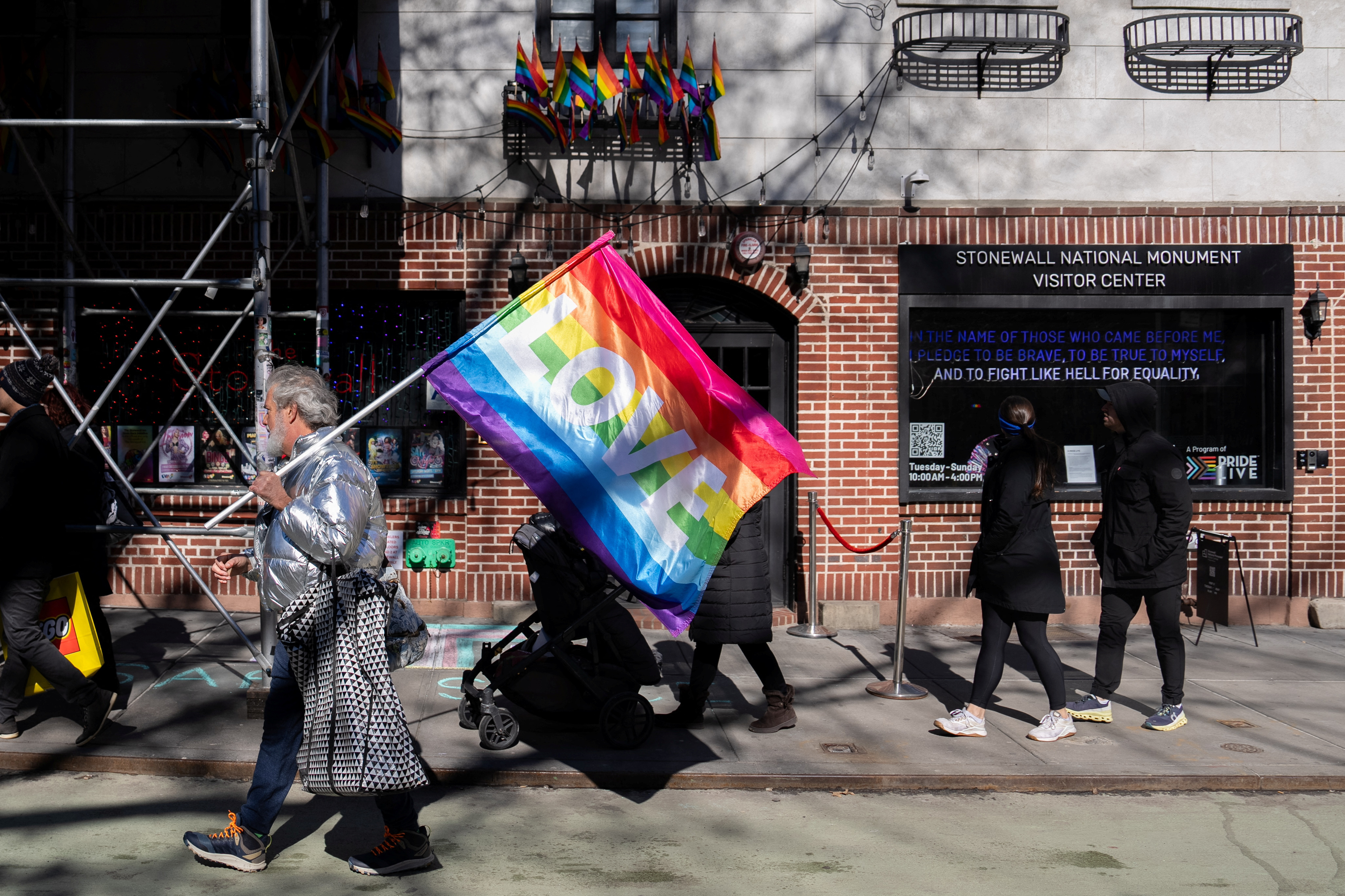 Protest against the Trump administration's move to restrict transgender rights, in New York