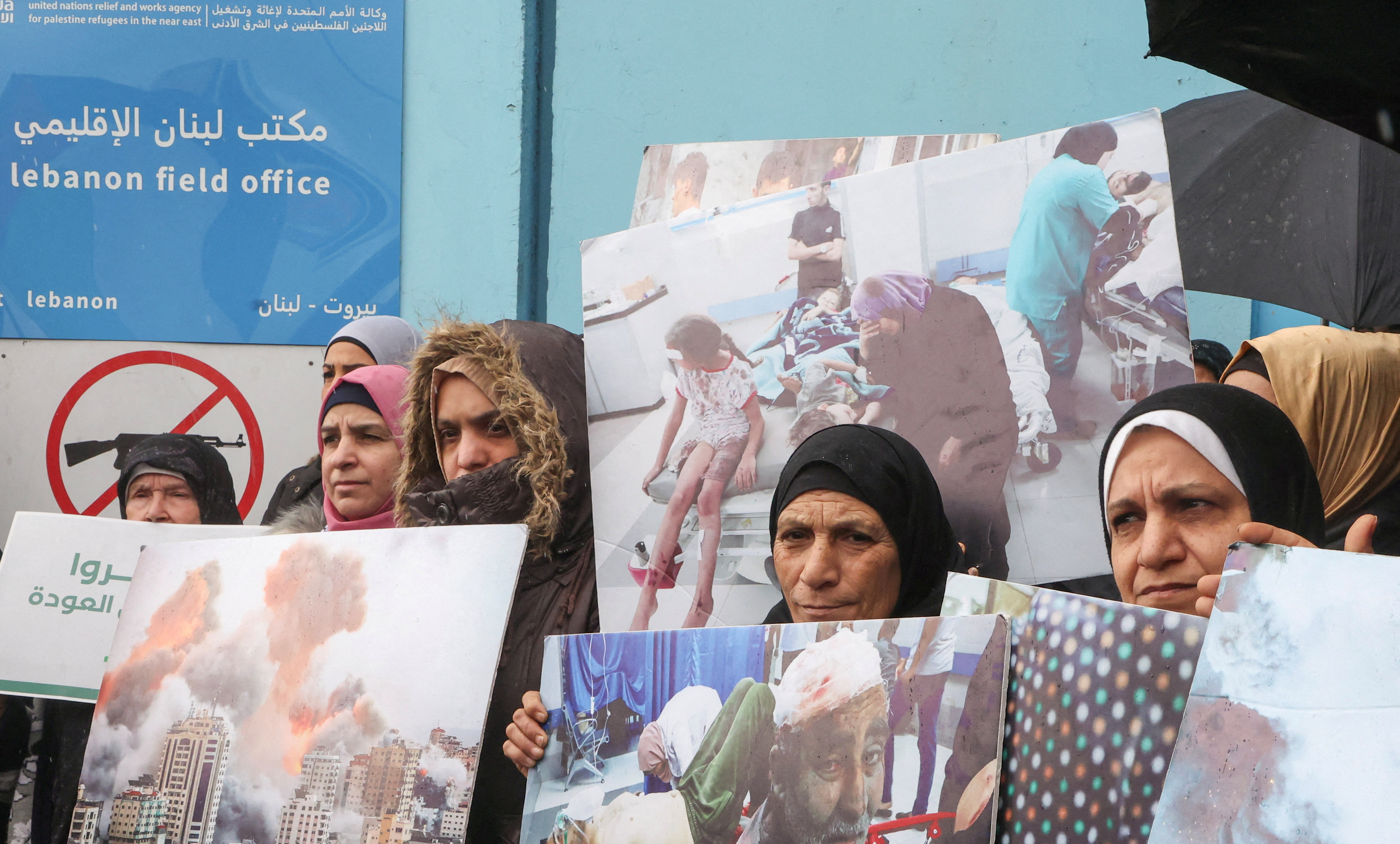 FILE PHOTO: Protest against suspension of UNRWA funding in Beirut