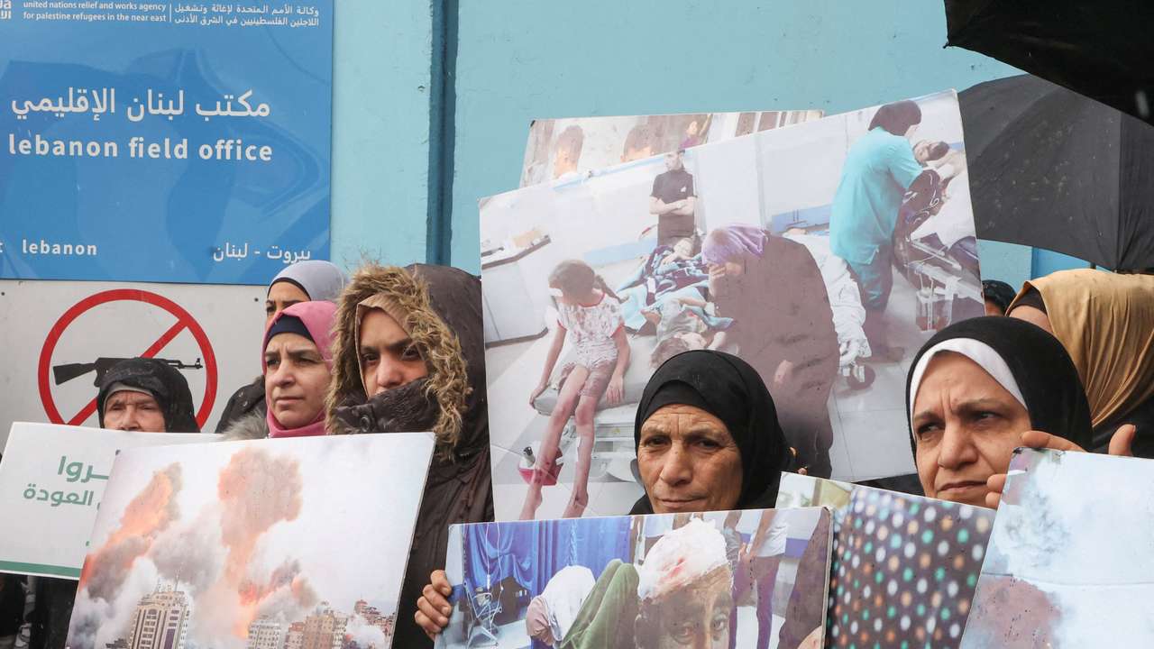 FILE PHOTO: Protest against suspension of UNRWA funding in Beirut