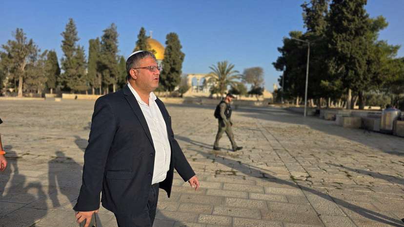 Israeli National Security Minister Itamar Ben-Gvir visits the Al-Aqsa compound, also known to Jews as the Temple Mount, during the Jewish holiday of Hanukkah, in Jerusalem's Old City