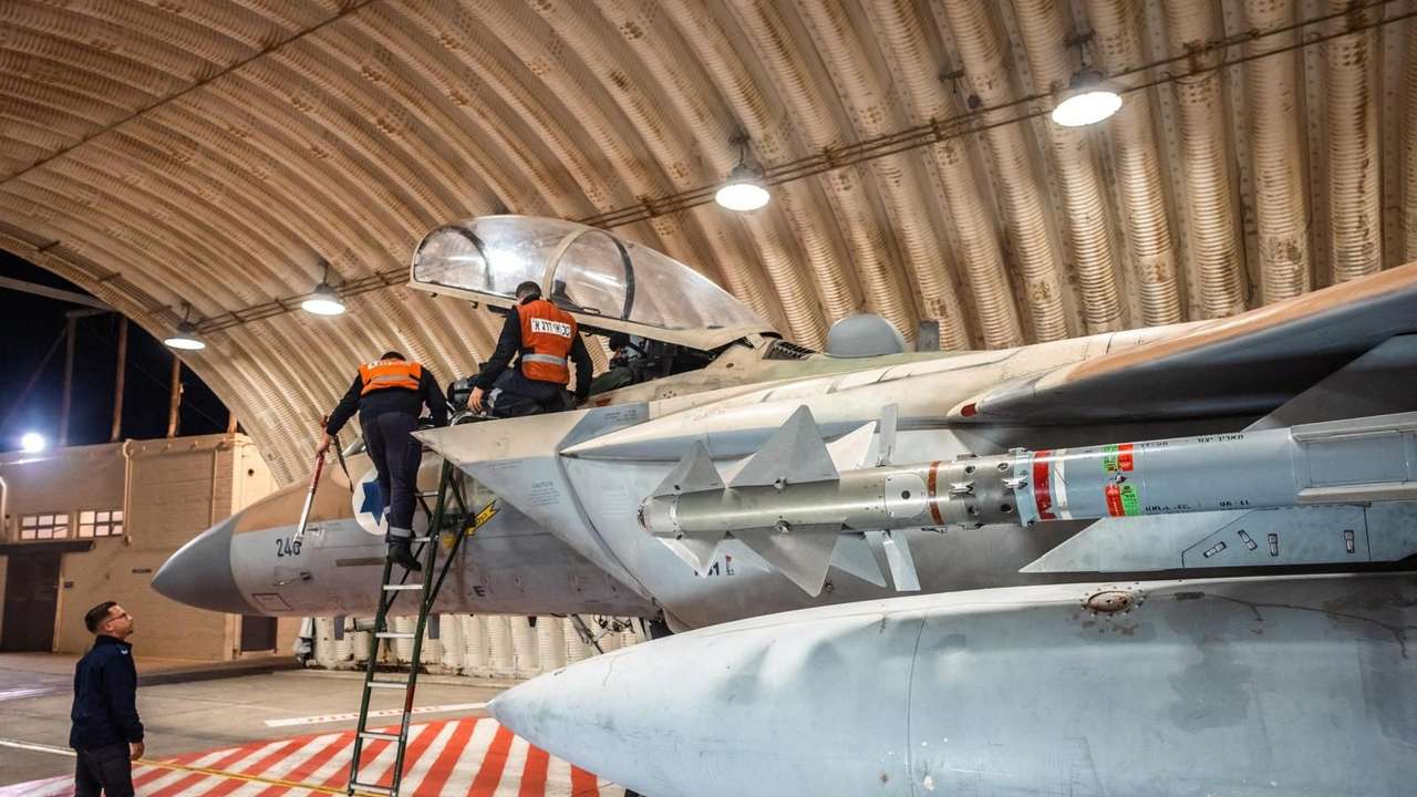 Israeli Air Force F-15 Eagle pictured following interception mission of Iran attack