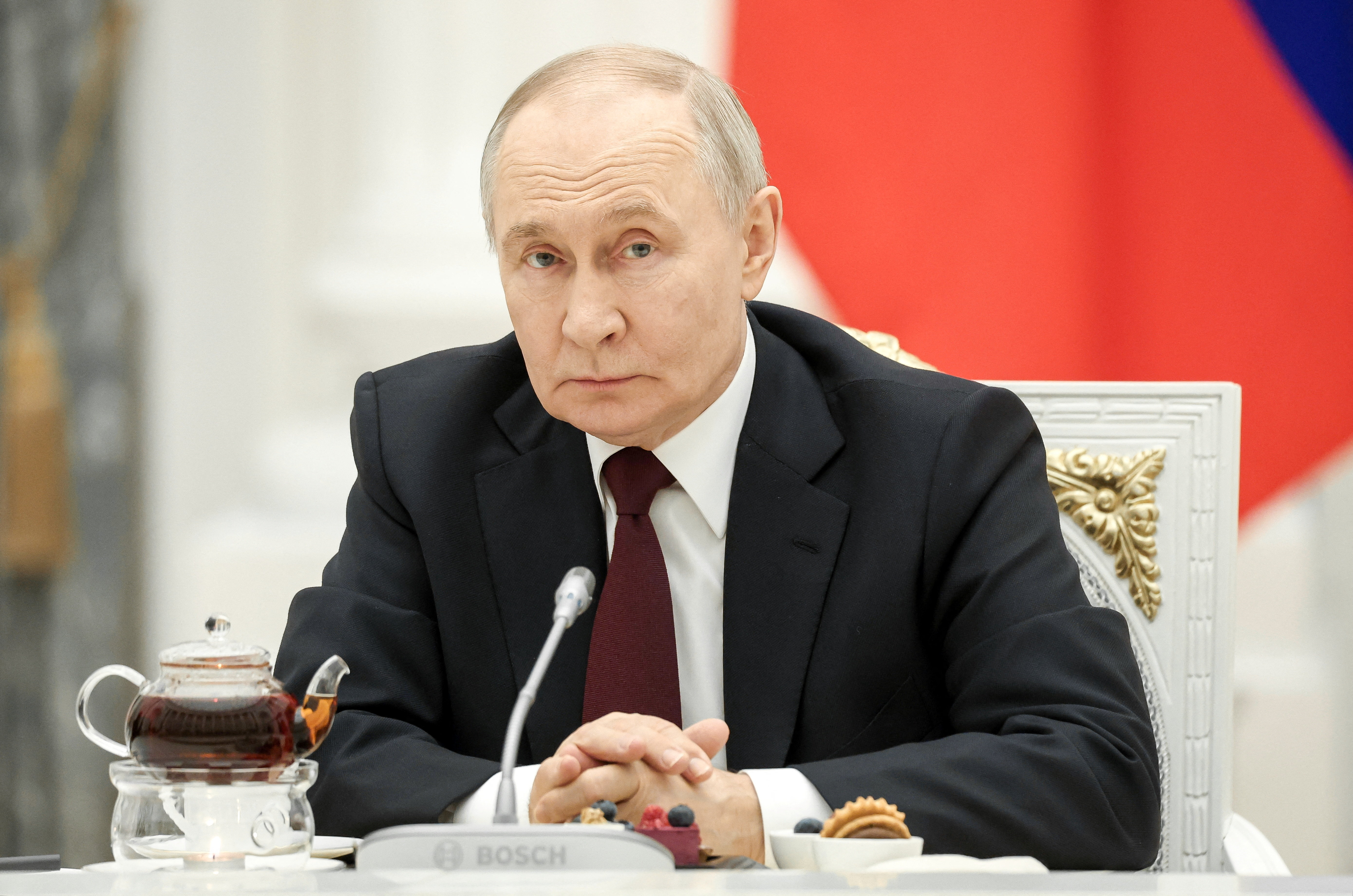 Russian President Vladimir Putin attends a meeting in Moscow