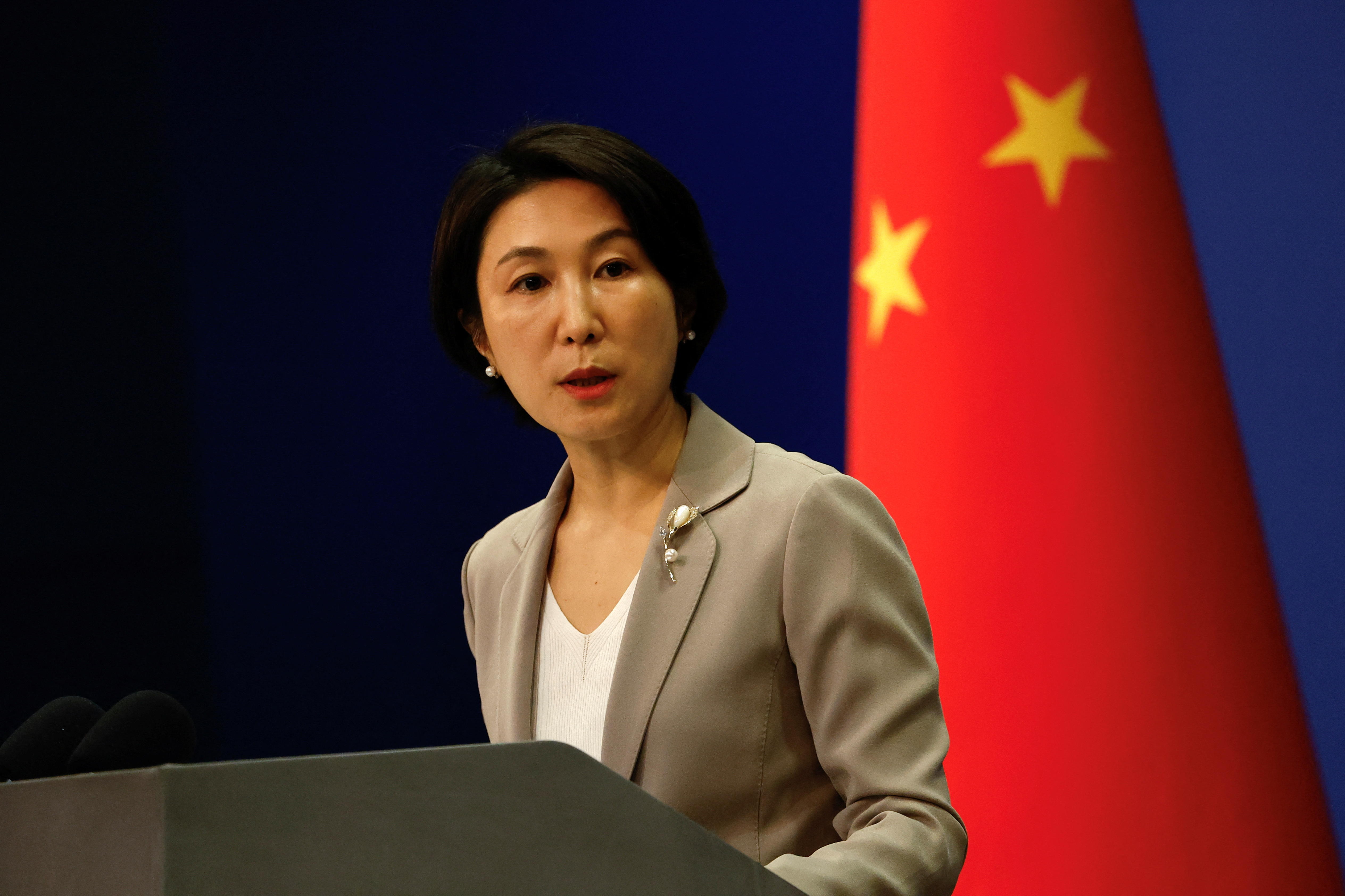 China's foreign ministry spokesperson Mao Ning attends a press conference in Beijing
