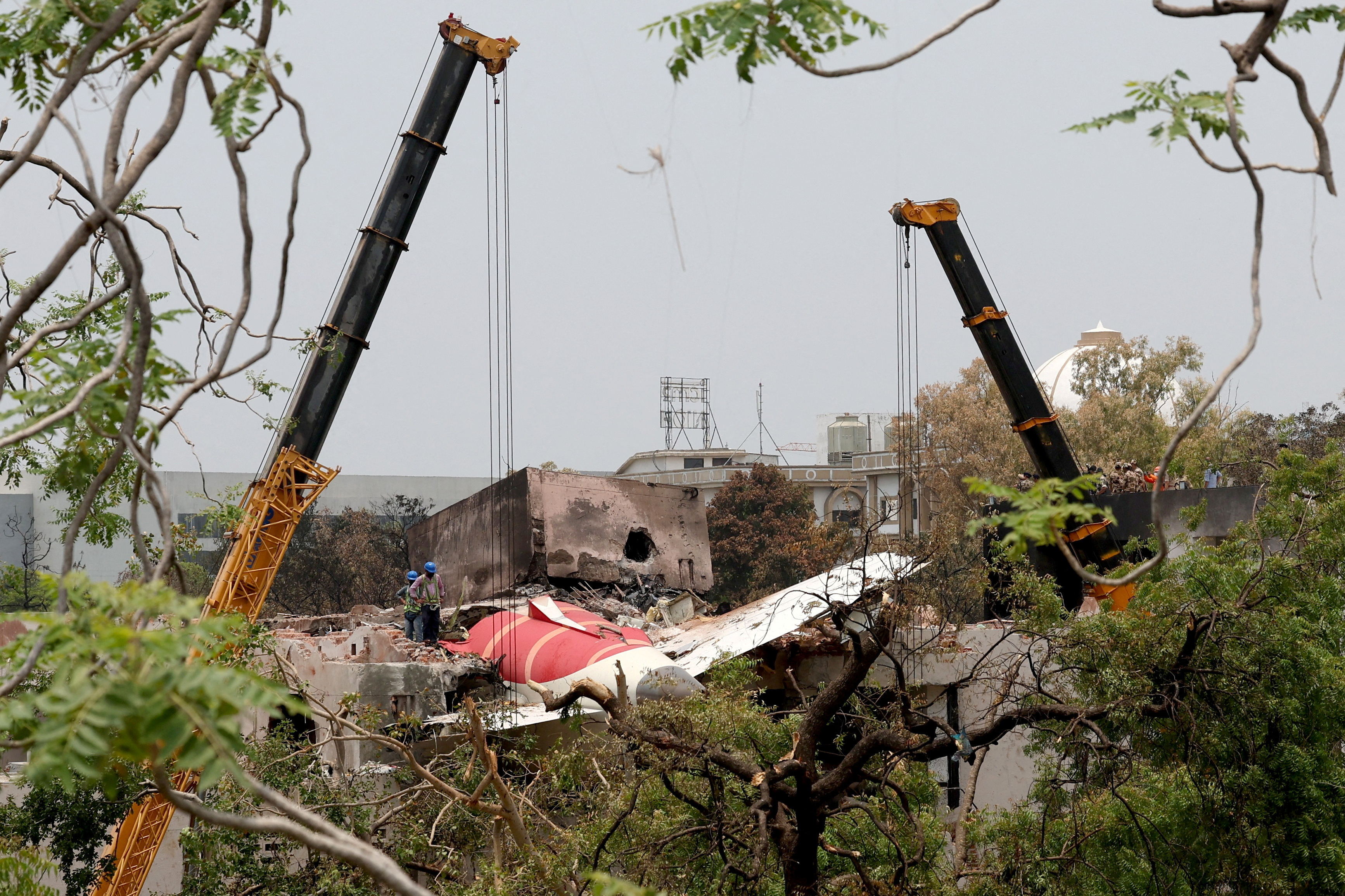 FILE PHOTO: Aftermath of the Air India aircraft crash during take-off in Ahmedabad