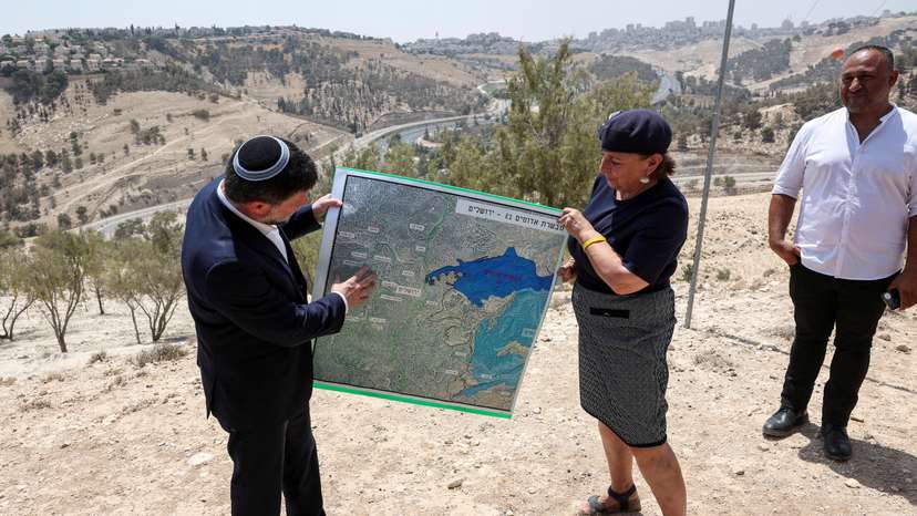 FILE PHOTO: Israeli Finance Minister Smotrich speaks at a press conference regarding settlements expansion, near the Israeli settlement of Maale Adumim