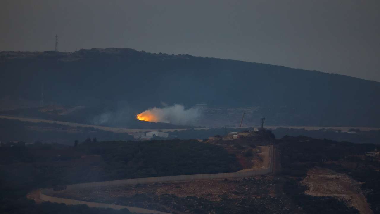 Smoke rises as seen from Israel-Lebanon border in northern Israel