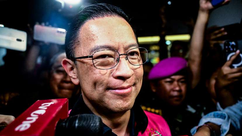FILE PHOTO: Thomas Trikasih Lembong, former Indonesian Trade Minister, leaves after being named a suspect and arrested, in Jakarta