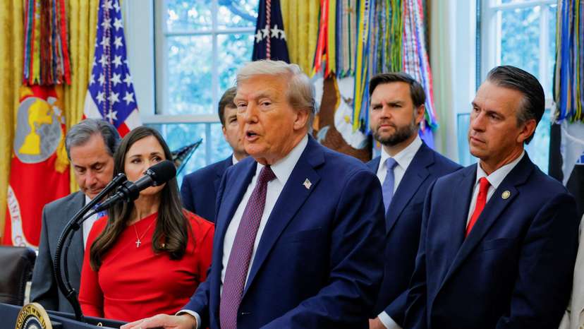 U.S. President Donald Trump makes announcement at the White House