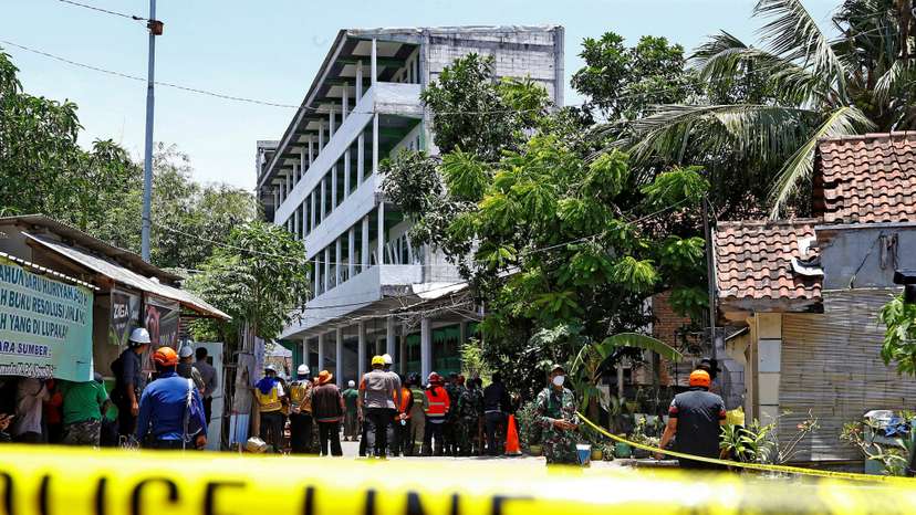 Rescue continues on collapsed Islamic school building in Sidoarjo, East Java province