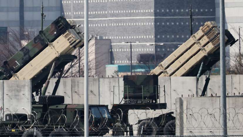 U.S. Patriot missile defense systems at a U.S army base in Pyeongtaek