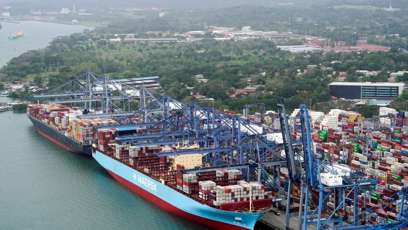 FILE PHOTO: Aerial view of the Panama Canal