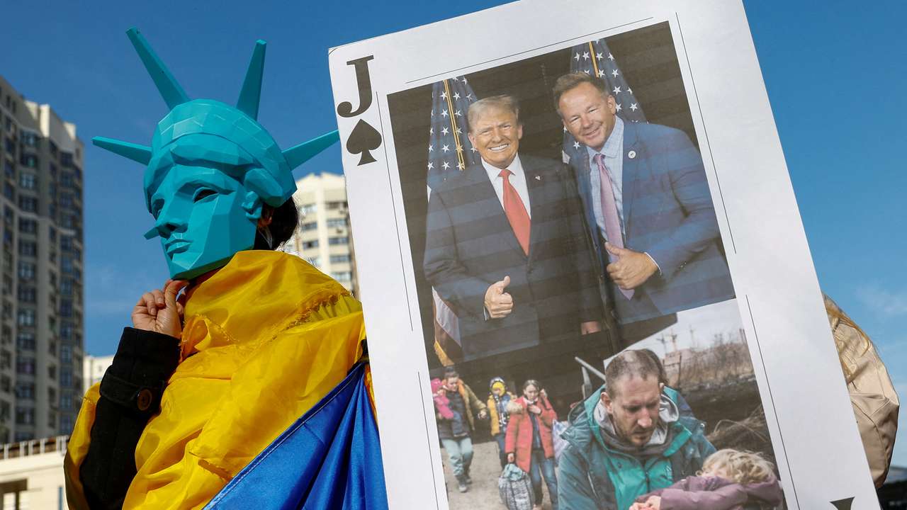 FILE PHOTO: Ukrainians protest outside U.S. embassy in Kyiv