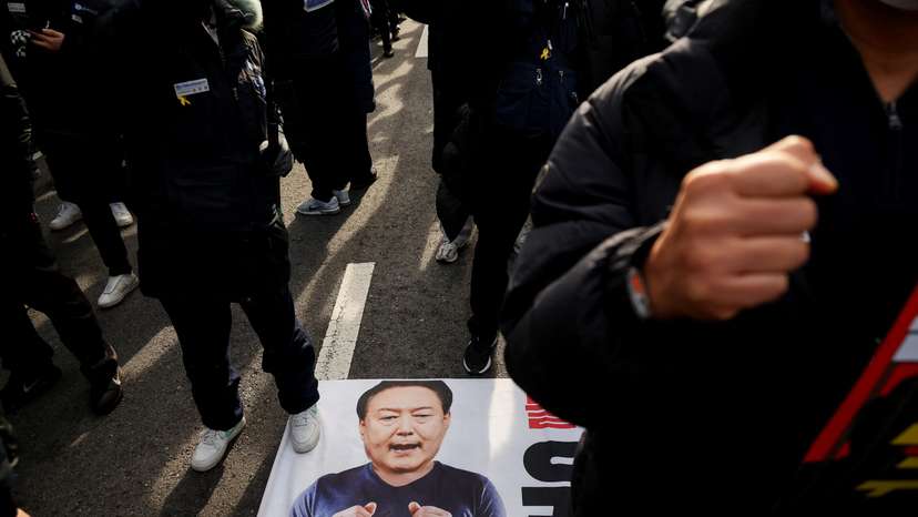 Protesters attend a rally calling for the impeachment of South Korean President Yoon Suk Yeol, in Seoul