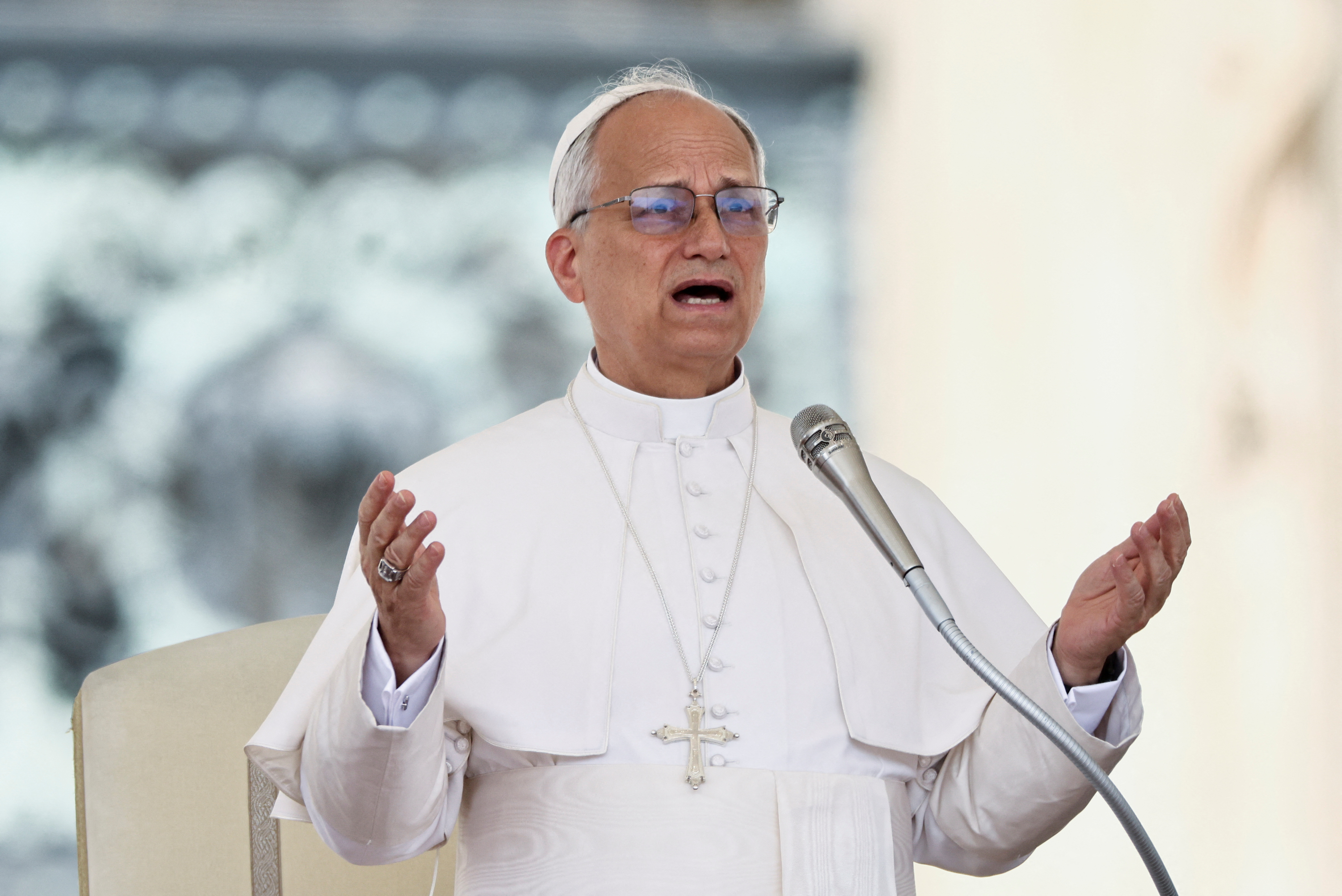 Pope Leo XIV holds general audience in St. Peter's Square, at the Vatican