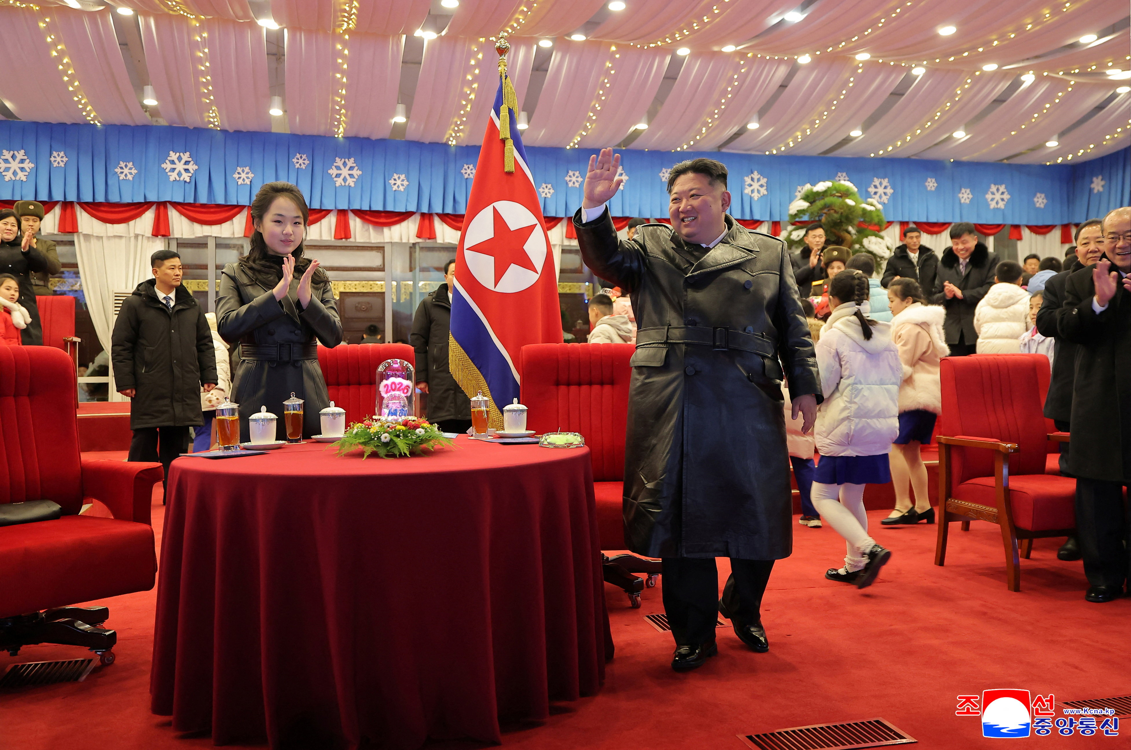 North Korean leader Kim Jong Un attends an event to celebrate the New Year, in Pyongyang