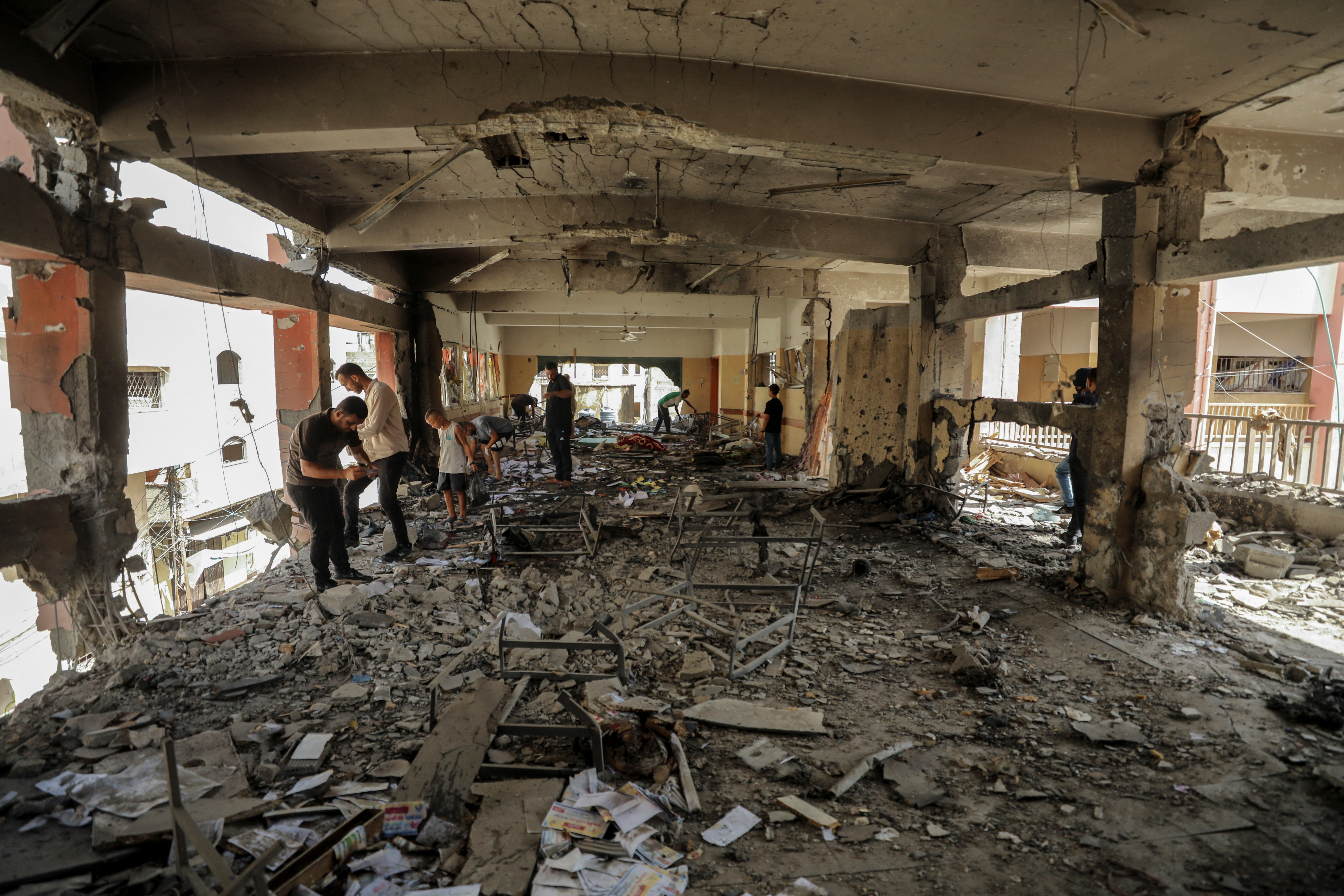 FILE PHOTO: Site of an Israeli strike on a school sheltering displaced people, in Gaza City