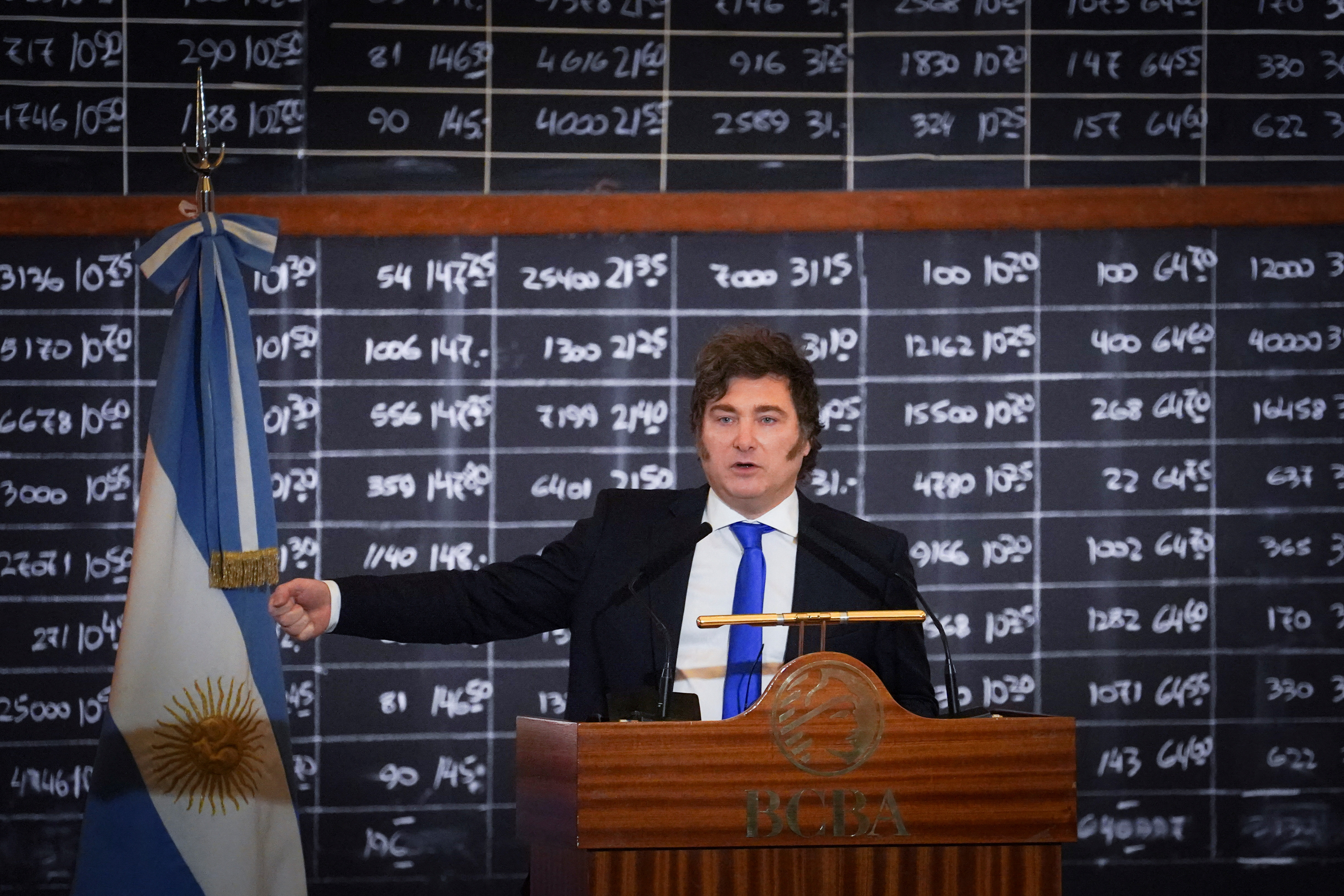 Argentina's President Javier Milei attends 171st Anniversary of Buenos Aires Stock Exchange, in Buenos Aires