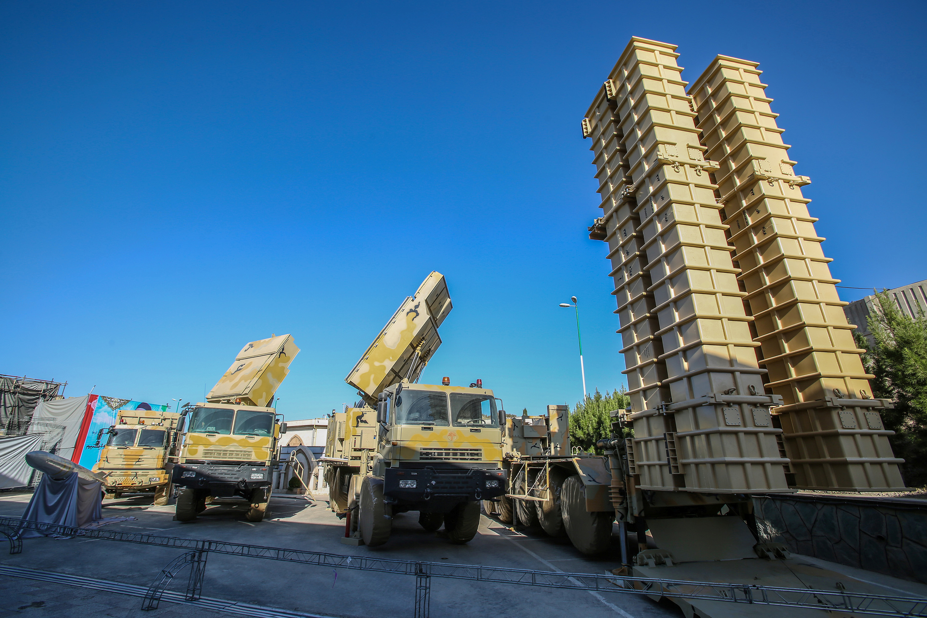 Bavar-373 system is displayed on the National Defence Industry Day in Tehran