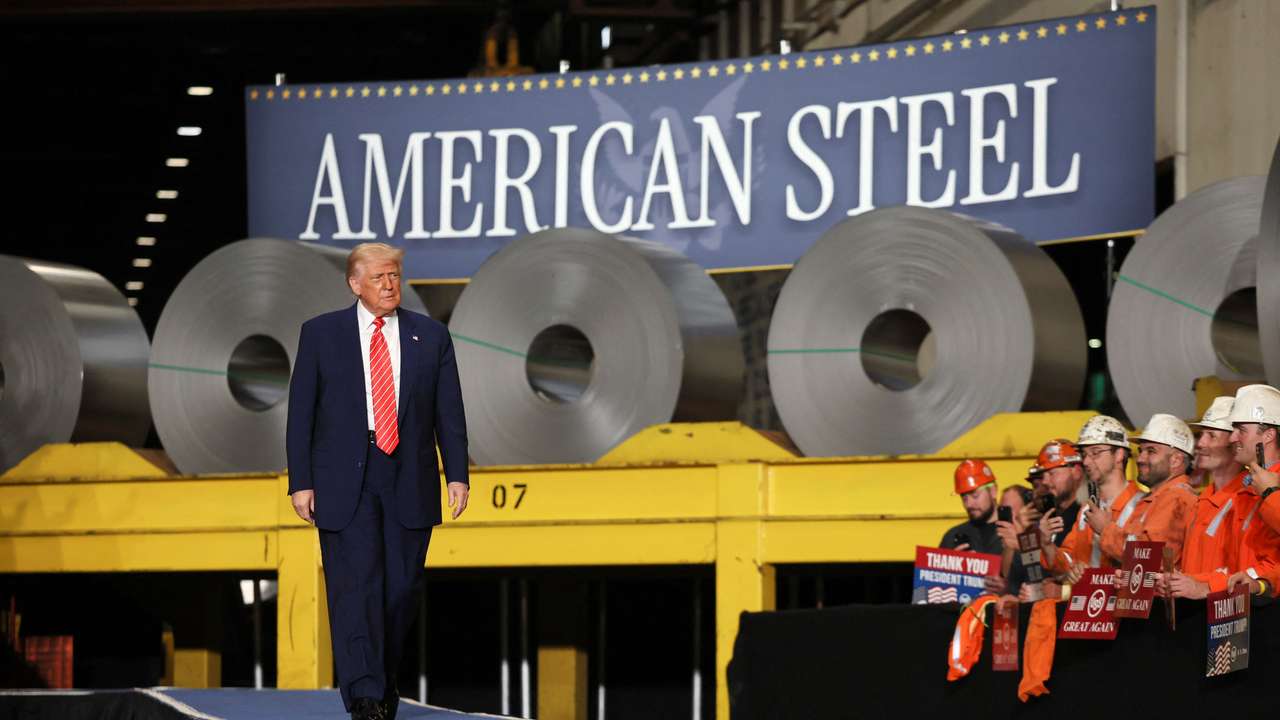 U.S. President Trump visits U.S. Steel Corporation–Irvin Works in West Mifflin